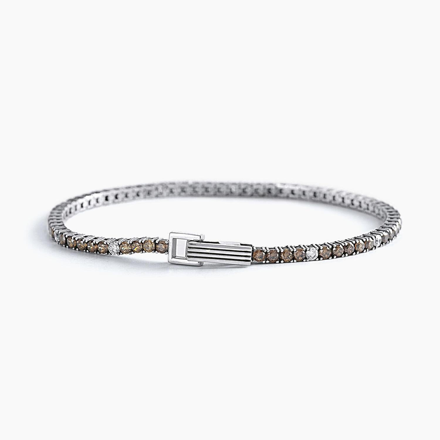 Bracciale tennis marrone e bianco TENNIS CLUB- Mabina Uomo