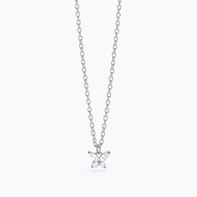 Girocollo in argento con zirconi bianchi taglio marquise SECRET GARDEN- Mabina gioielli