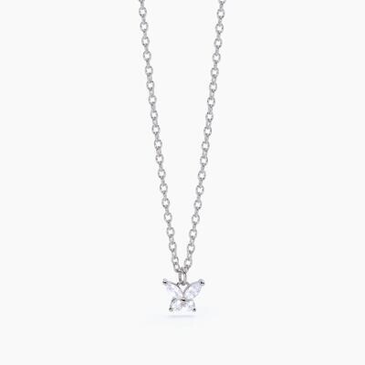 Girocollo in argento con zirconi bianchi taglio marquise SECRET GARDEN- Mabina gioielli