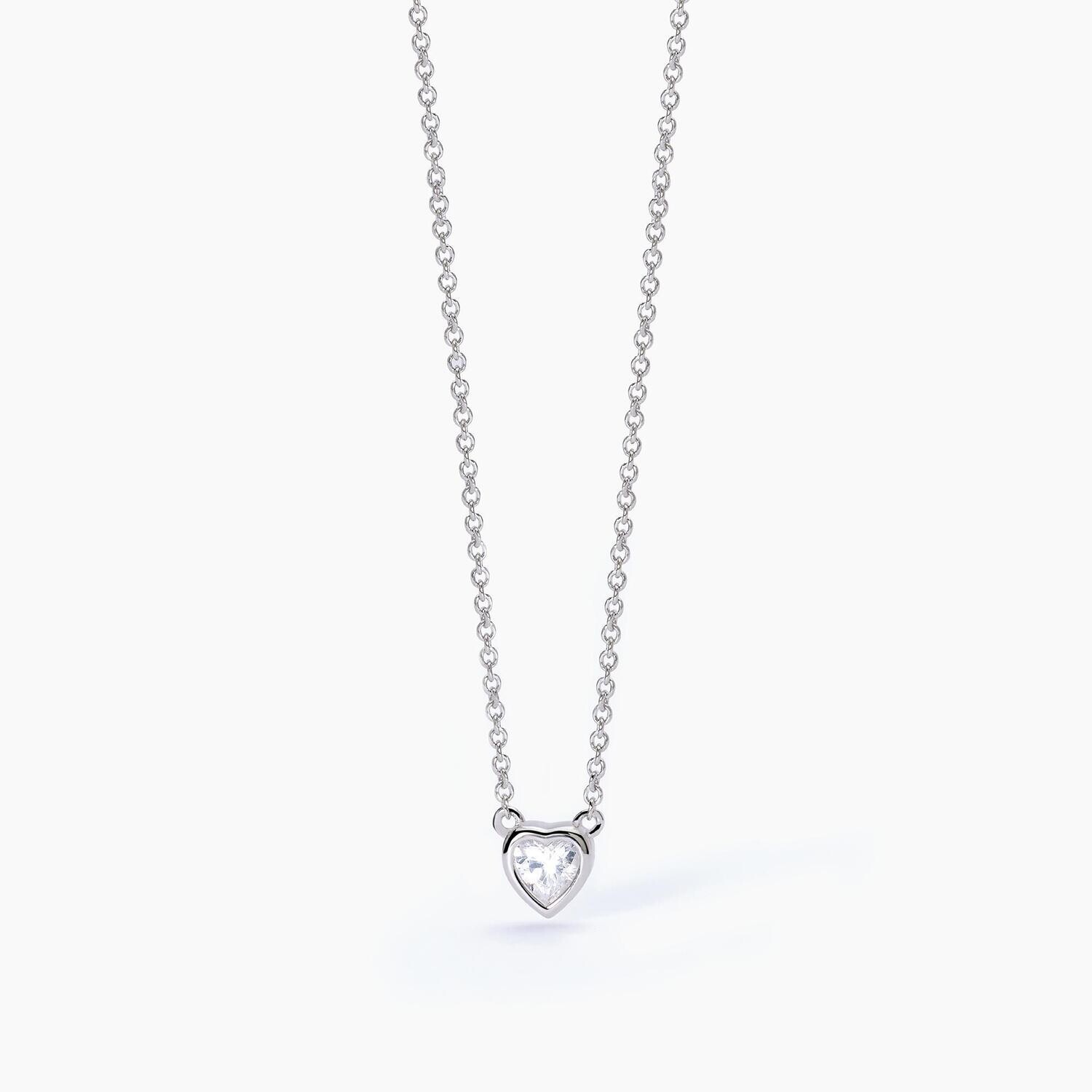 Girocollo in argento con punto luce taglio cuore SHINY- mabina gioielli