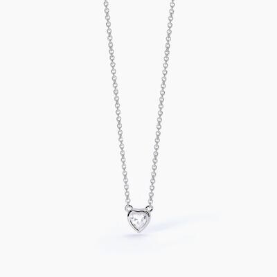Girocollo in argento con punto luce taglio cuore SHINY- mabina gioielli
