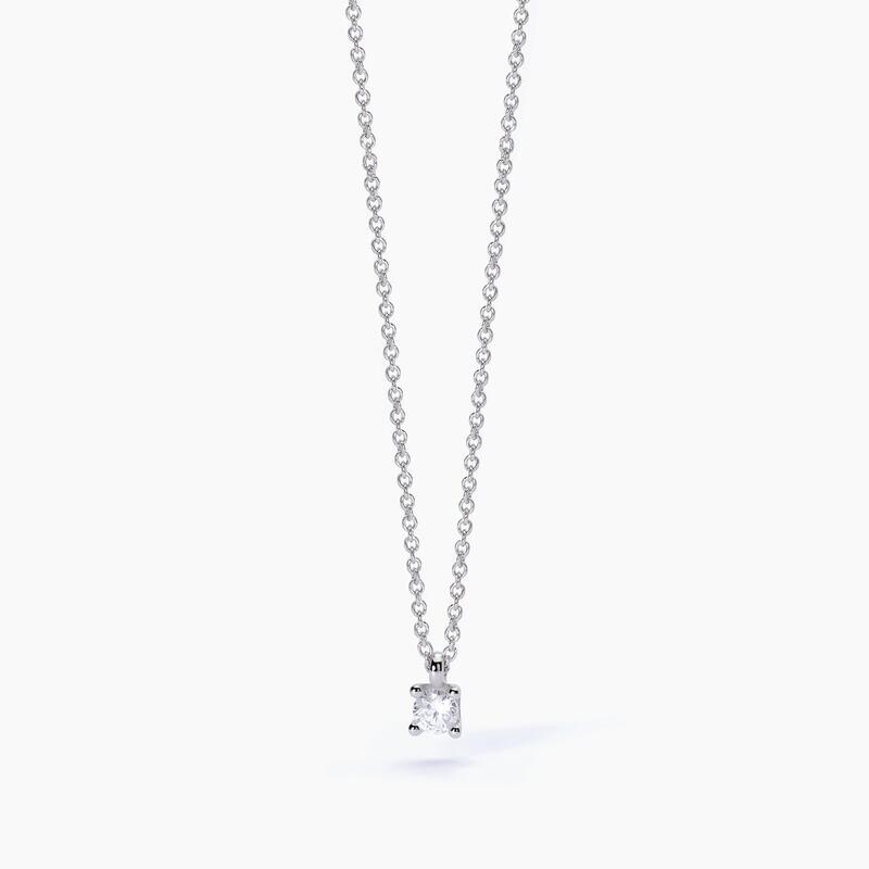 Girocollo in argento con catena forzatina e punto luce SHINY- Mabina gioielli