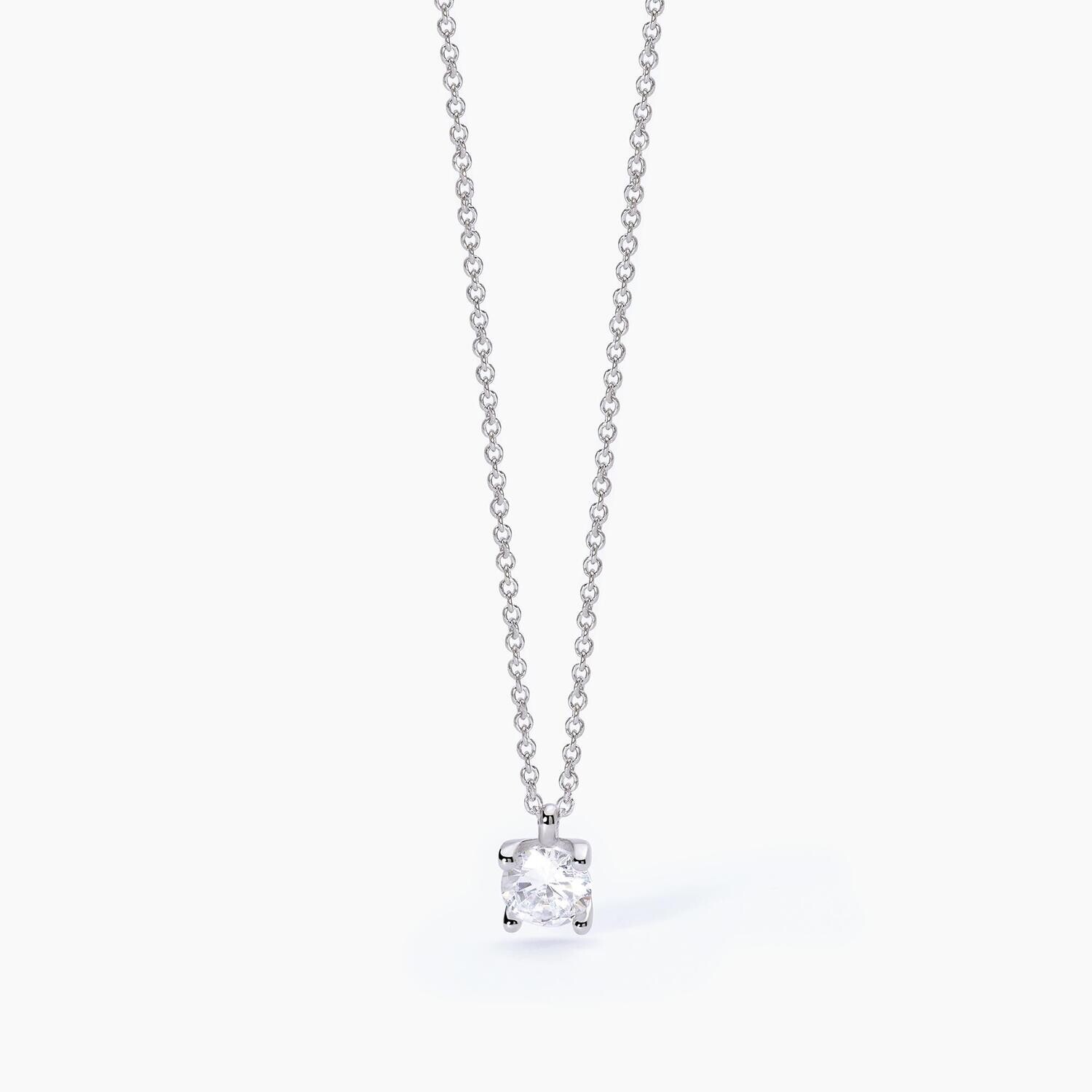 Girocollo in argento con catena forzatina e punto luce SHINY- mabina gioielli
