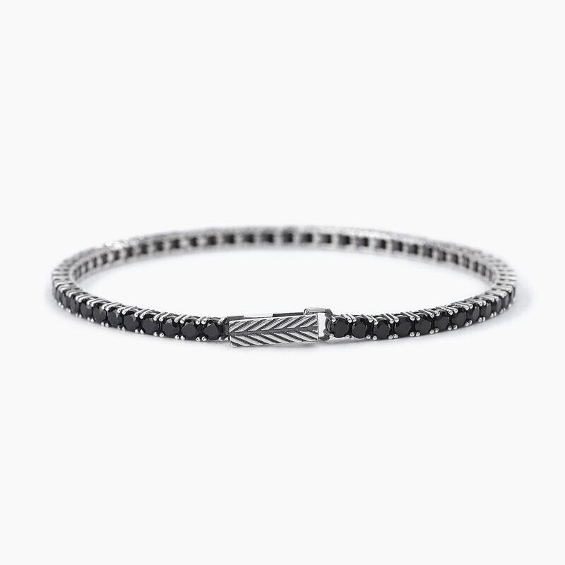 Bracciale tennis nero TENNIS CLUB- Mabina Uomo