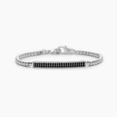 Bracciale con catena veneta e piastra in pave' COSMOPOLITAN Mabina Uomo
