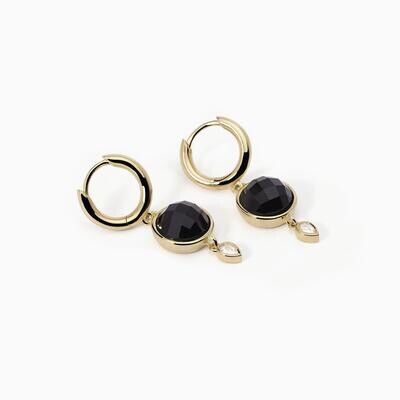 Orecchini in argento con pendente in agata nera COLETTE- mabina gioielli