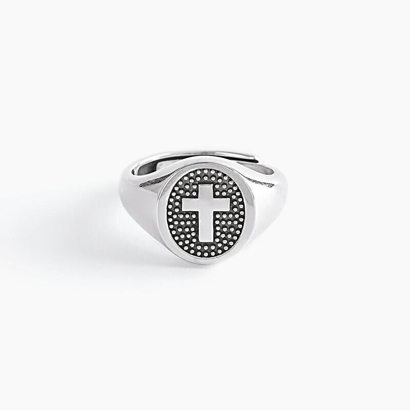 Anello chevalier con croce MYSTICAL- Mabina Uomo