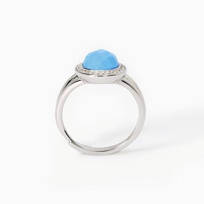 Anello in argento con pietra turchese DIVA- mabina gioielli
