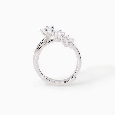 Anello in argento con tre punti luce TRILOGY- mabina gioielli