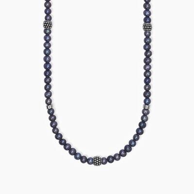 Collana in argento con perle nere GIOVANE RIBELLE- Mabina Uomo