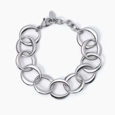 Bracciale in acciaio con elementi tondi - 2Jewels