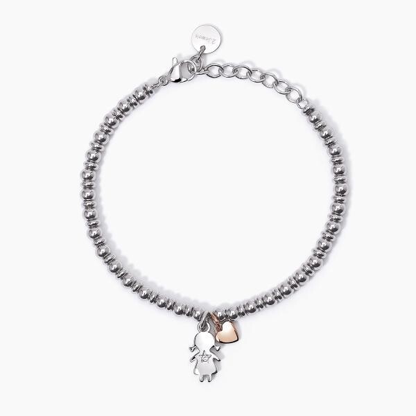 Bracciale in acciaio con pendente Bambina - 2Jewels