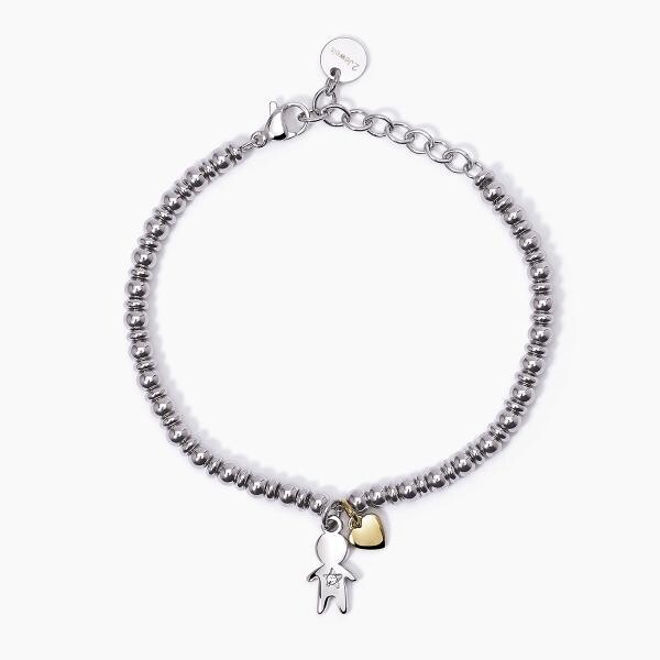 Bracciale in acciaio con pendente Bambino - 2Jewels
