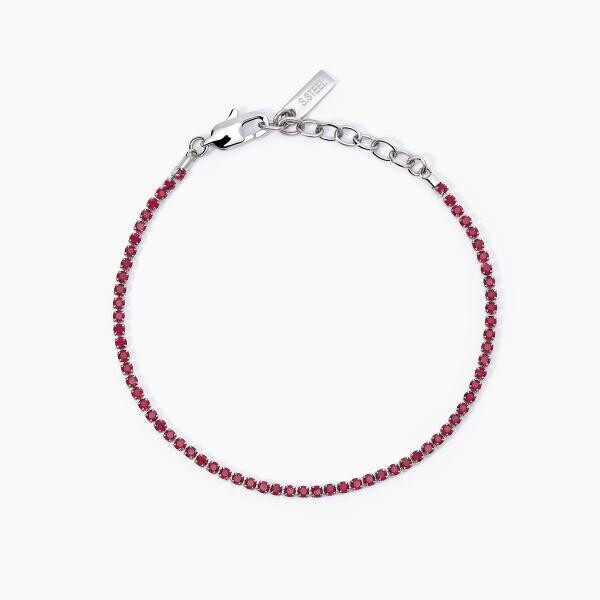 Bracciale in acciaio Tennis Rosso- 2Jewels