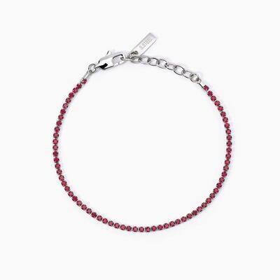 Bracciale in acciaio Tennis Rosso- 2Jewels