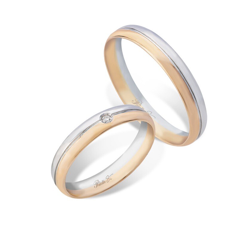 Fede Oro Rosa e Bianco Con Diamanti Polello - UNA SCELTA D'AMORE