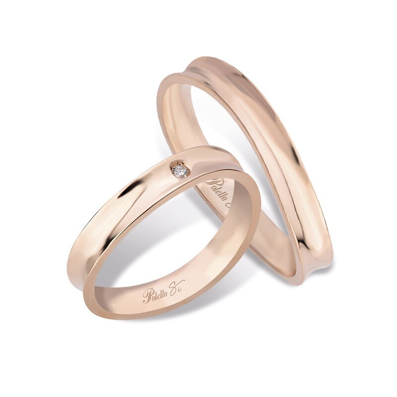 Fede Oro Rosa Con Diamanti Polello - UNA SCELTA D'AMORE