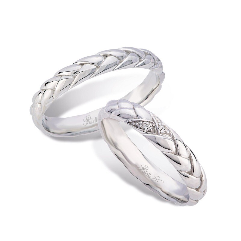 Fede Oro Bianco Con Diamanti Polello - UNA SCELTA D'AMORE
