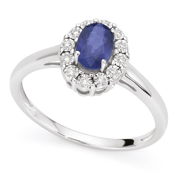 Anello Zaffiro In Oro E Diamanti DonnaOro Luce