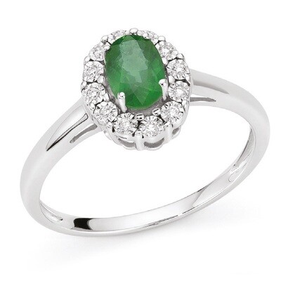 Anello Smeraldo In Oro E Diamanti DonnaOro Luce Anello Smeraldo In Oro E Diamanti DonnaOro Luce