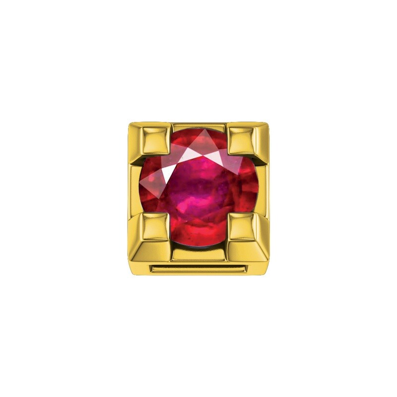 Griffe 0,02 ct in oro giallo e rubino - Donna Oro Griffe 0,02 ct in oro giallo e rubino - Donna Oro