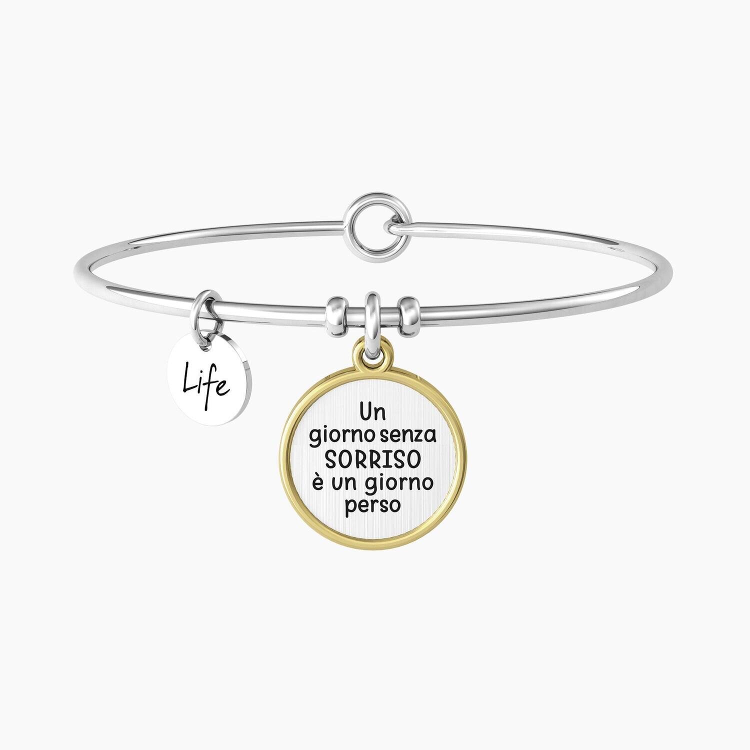 UN GIORNO SENZA SORRISO… Bracciale rigido donna con frase