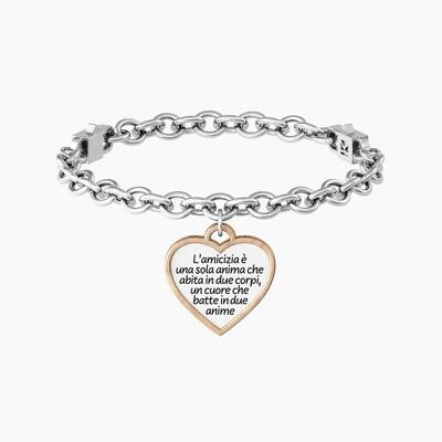 Bracciale A Catena Con Ciondolo A Cuore E Frase Amicizia - Kidult