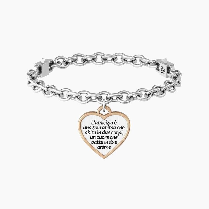 Bracciale A Catena Con Ciondolo A Cuore E Frase Amicizia - Kidult