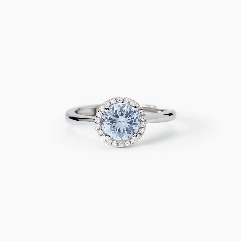 Anello in argento con acquamarina sinteticaREVIVAL - Mabina Gioielli