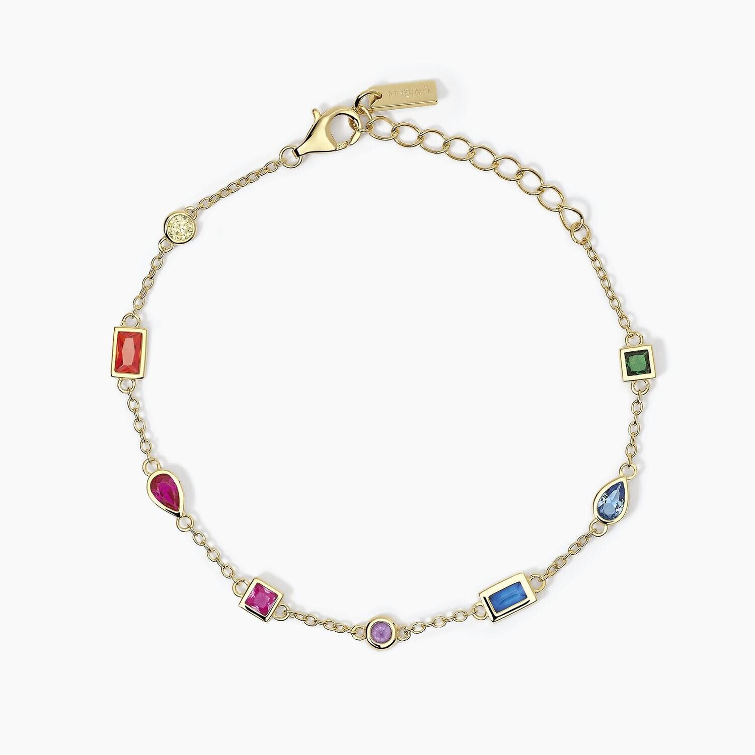 Bracciale multicolor con catena forzatinaRAINBOW - Mabina Gioielli Bracciale multicolor con catena forzatinaRAINBOW - Mabina Gioielli