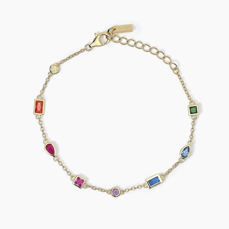 Bracciale multicolor con catena forzatinaRAINBOW  - Mabina Gioielli