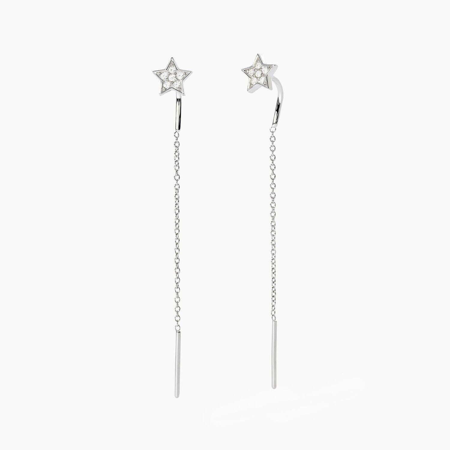 Orecchini in argento con stelle pavè POLVERE DI STELLE - Mabina Gioielli