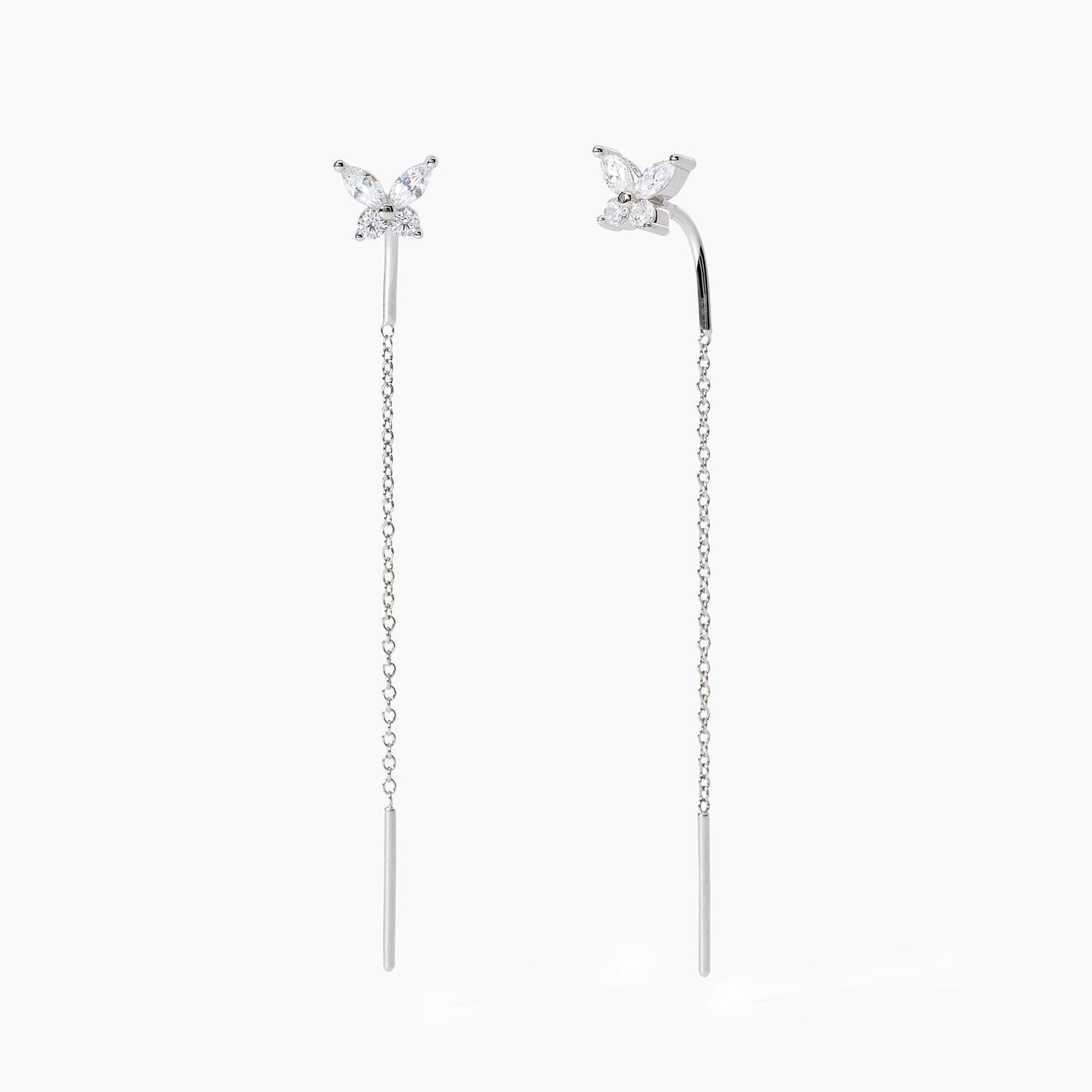 Orecchini pendenti in argento con farfalle SECRET GARDEN- Mabina Gioielli