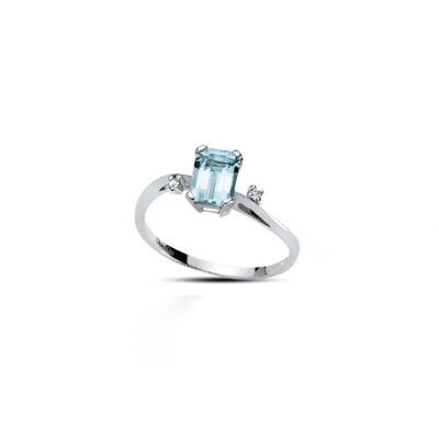 Anello Con Acquamarina E Diamanti - DonnaOro Luce Anello Con Acquamarina E Diamanti - DonnaOro Luce