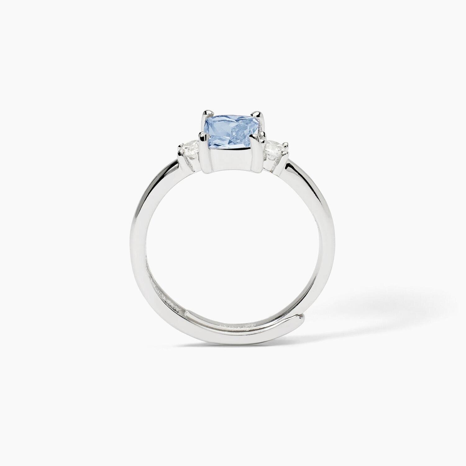 Anello in argento con acquamarina sintetica BATTITO Mabina Gioielli