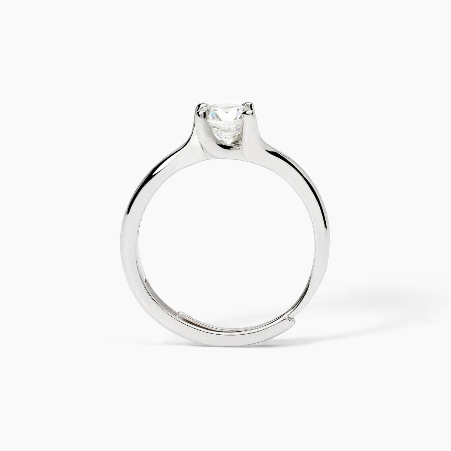 Anello in argento abbraccio con zircone SOLITAIRE Mabina Gioielli