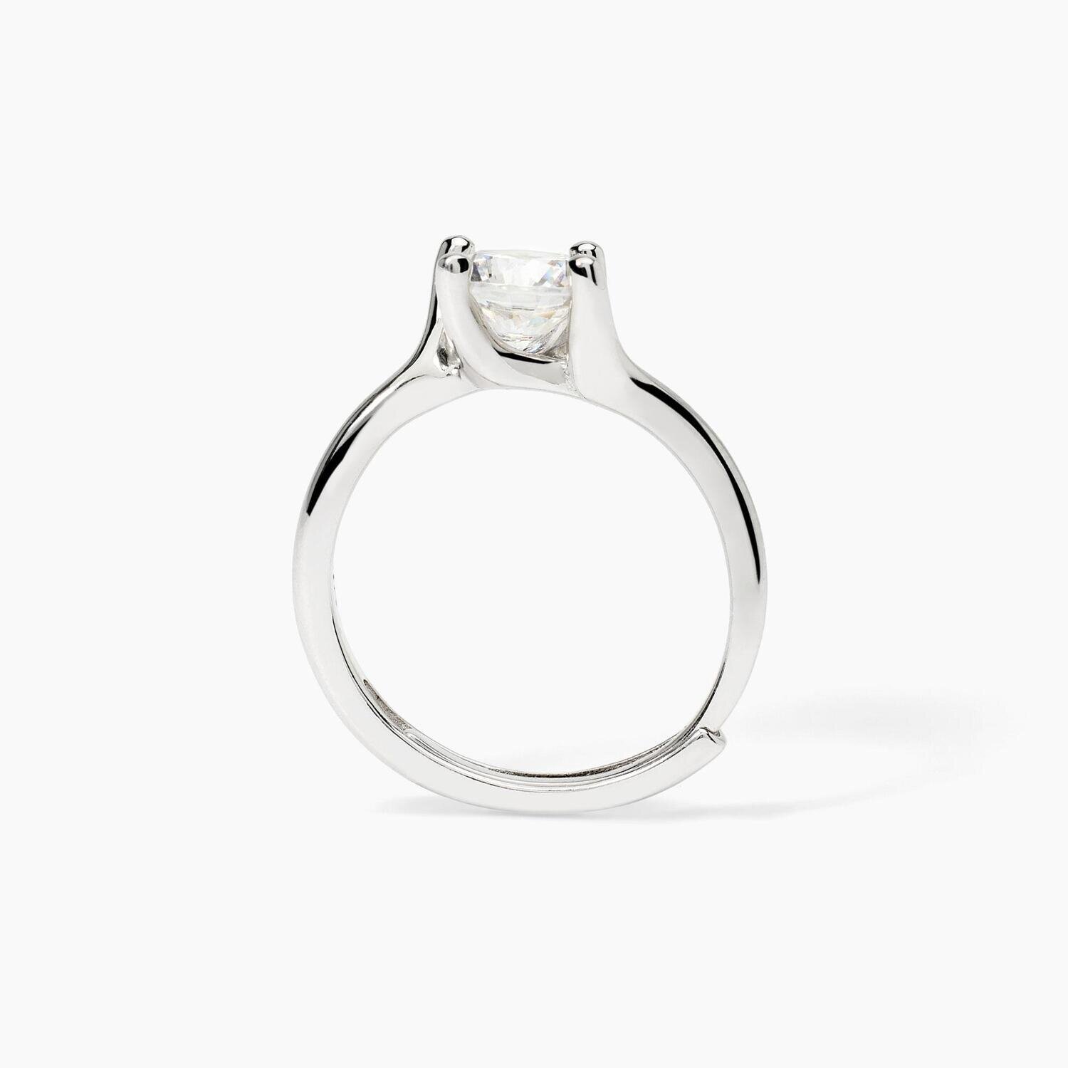 Anello solitario in argento abbraccio con zircone SOLITAIRE Mabina Gioielli - Donna