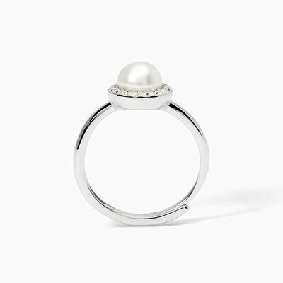 Anello in argento con perla coltivata MILANESIENNE Mabina Gioielli