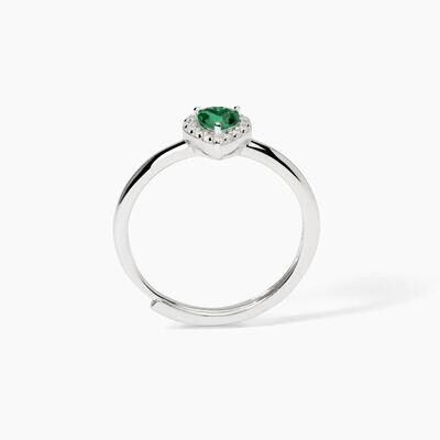 Anello in argento con smeraldo sintetico LOVE AFFAIR Mabina Gioielli