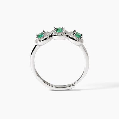 Anello in argento con smeraldi sintetici MILANESIENNE Mabina Gioielli - Donna