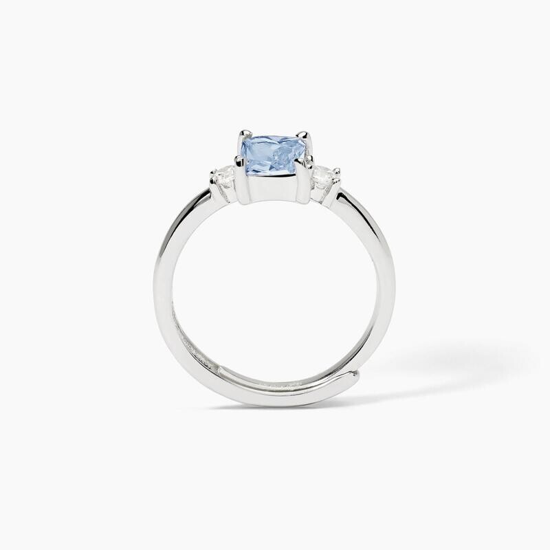 Anello in argento con acquamarina sintetica BATTITO Mabina Gioielli