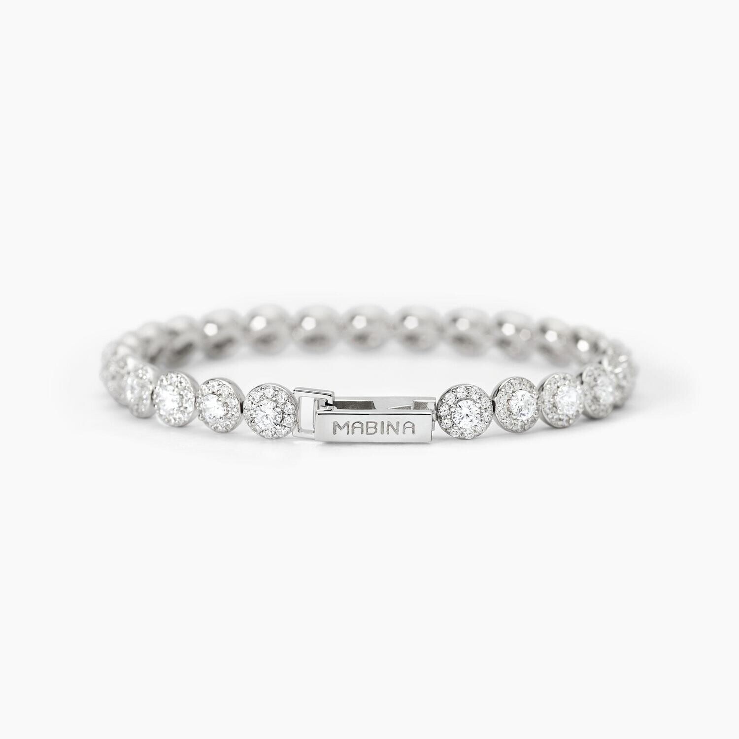 Bracciale tennis in argento con zirconi bianchi MILANESIENNE Mabina Gioielli