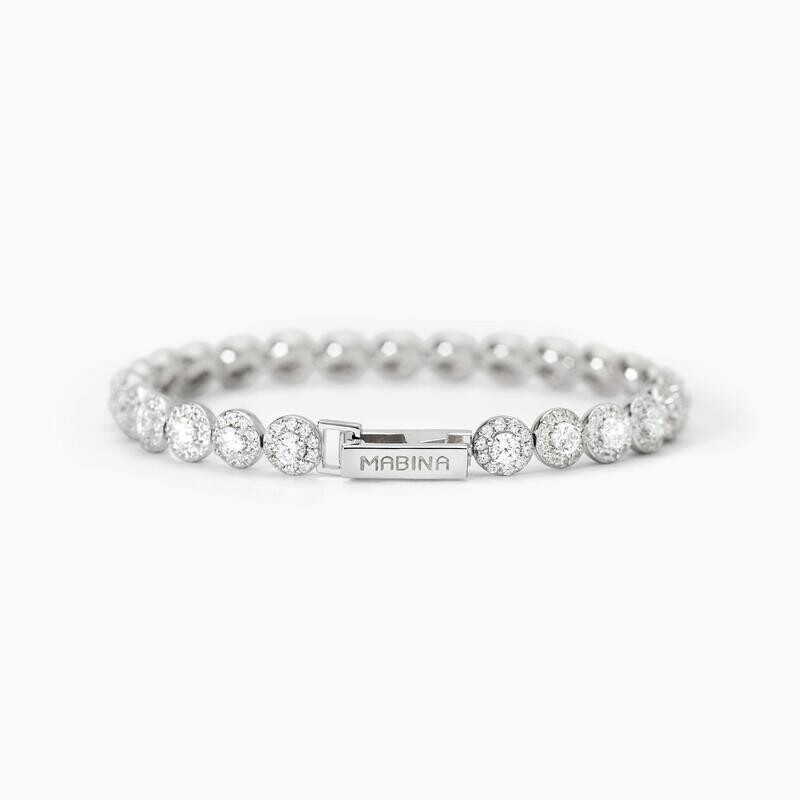 Bracciale tennis in argento con zirconi bianchi MILANESIENNE Mabina Gioielli