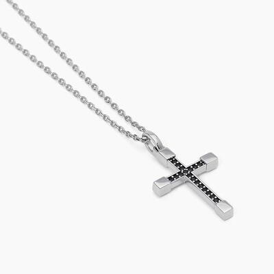 Collana in argento con croce zirconi MYSTICAL Mabina Uomo