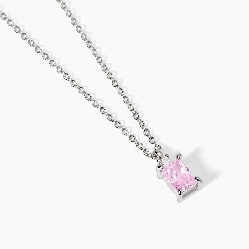 Girocollo in argento con zircone rosa BATTITO Mabina Gioielli