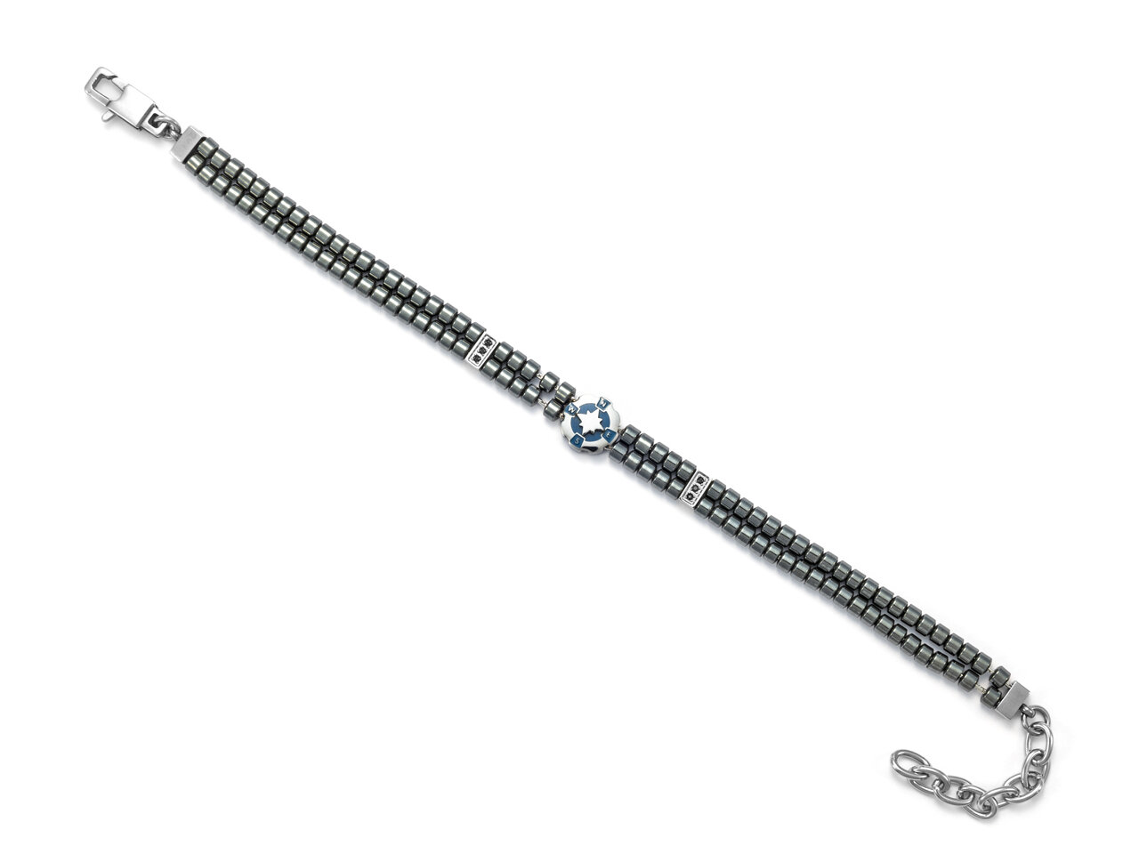 Bracciale Uomo 4us- STEEL BLU NERO Z.NERI EMA