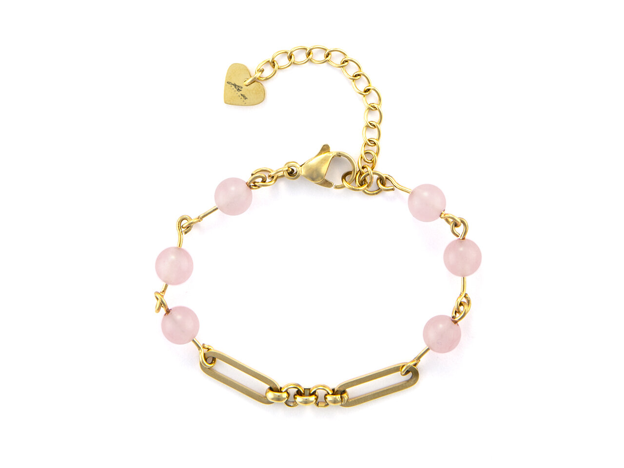Bracciale Donna 4us - PVD ORO PIETRE ROSA