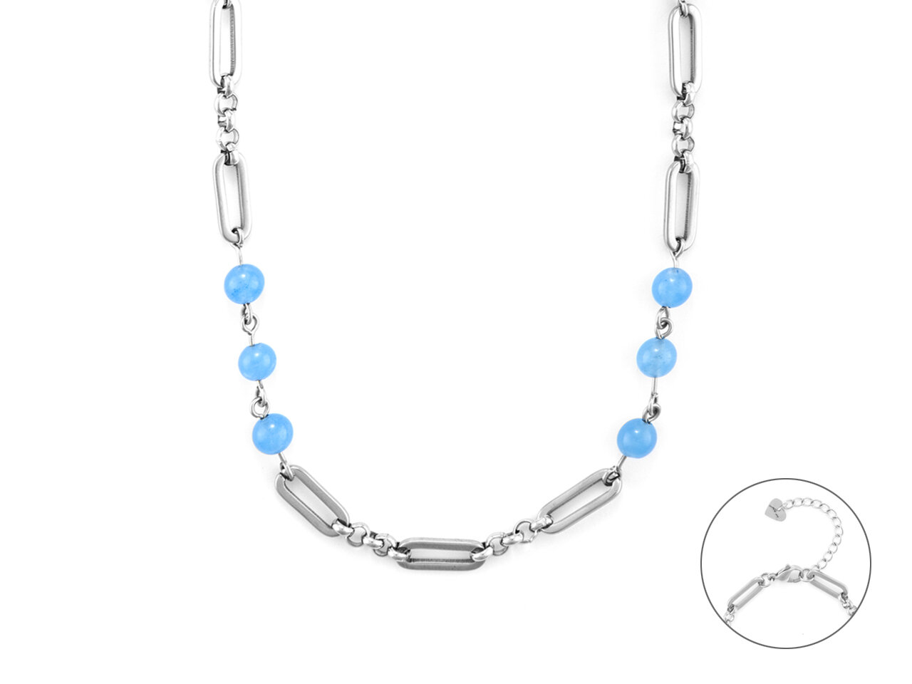 Collana  Donna 4us-  STEEL PIETRE CELESTI