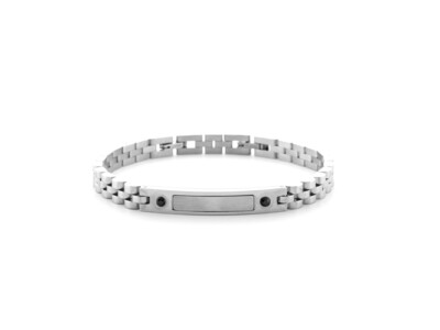 Bracciale Uomo 4us - STEEL ZIRCONI NERI Bracciale Uomo 4us - STEEL ZIRCONI NERI