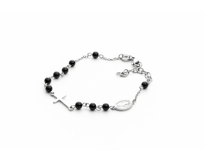 Bracciale Uomo 4us - STEEL-BLACK ROSARY Bracciale Uomo 4us - STEEL-BLACK ROSARY